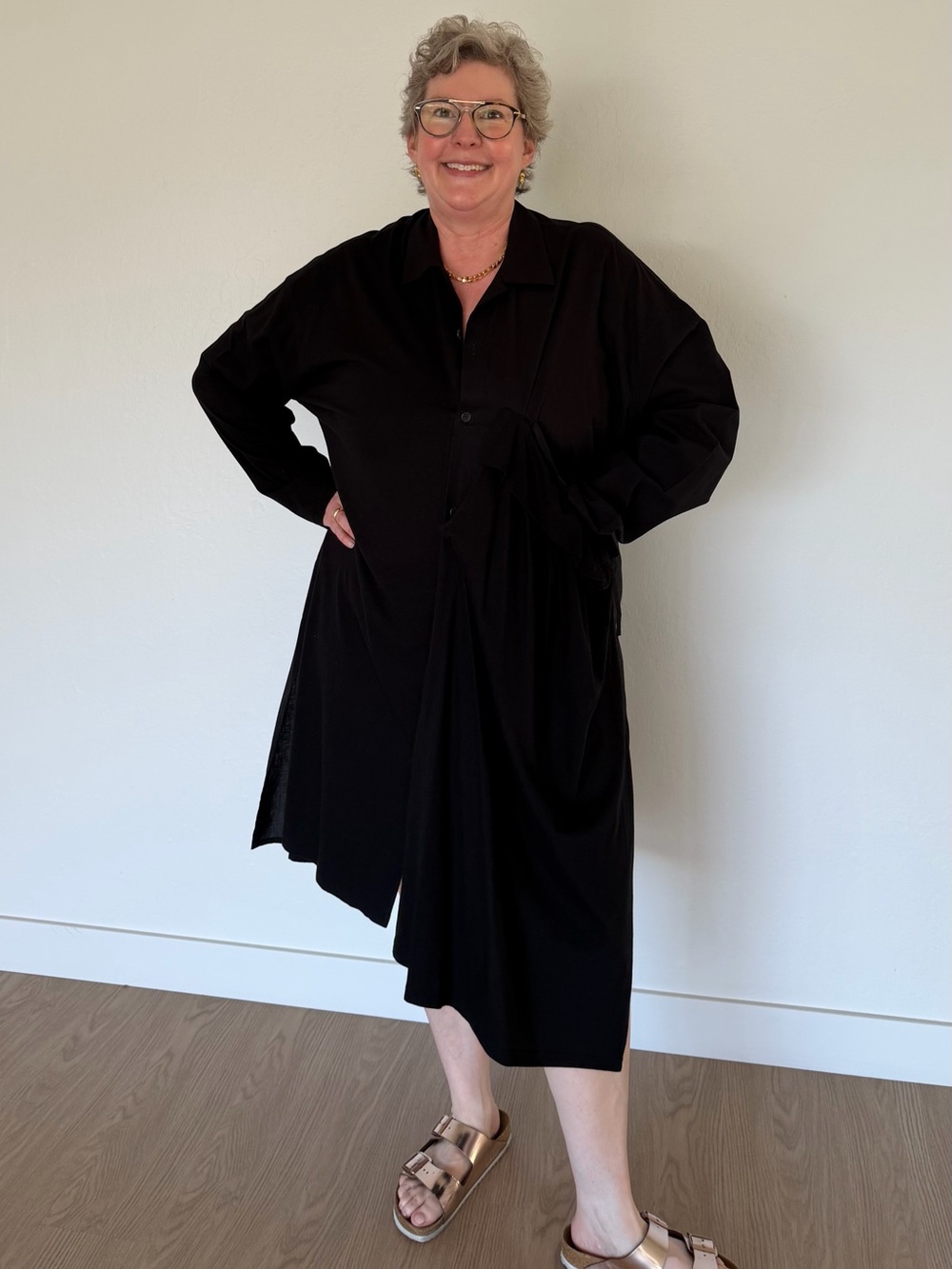 Y’s Black Cotton Dress